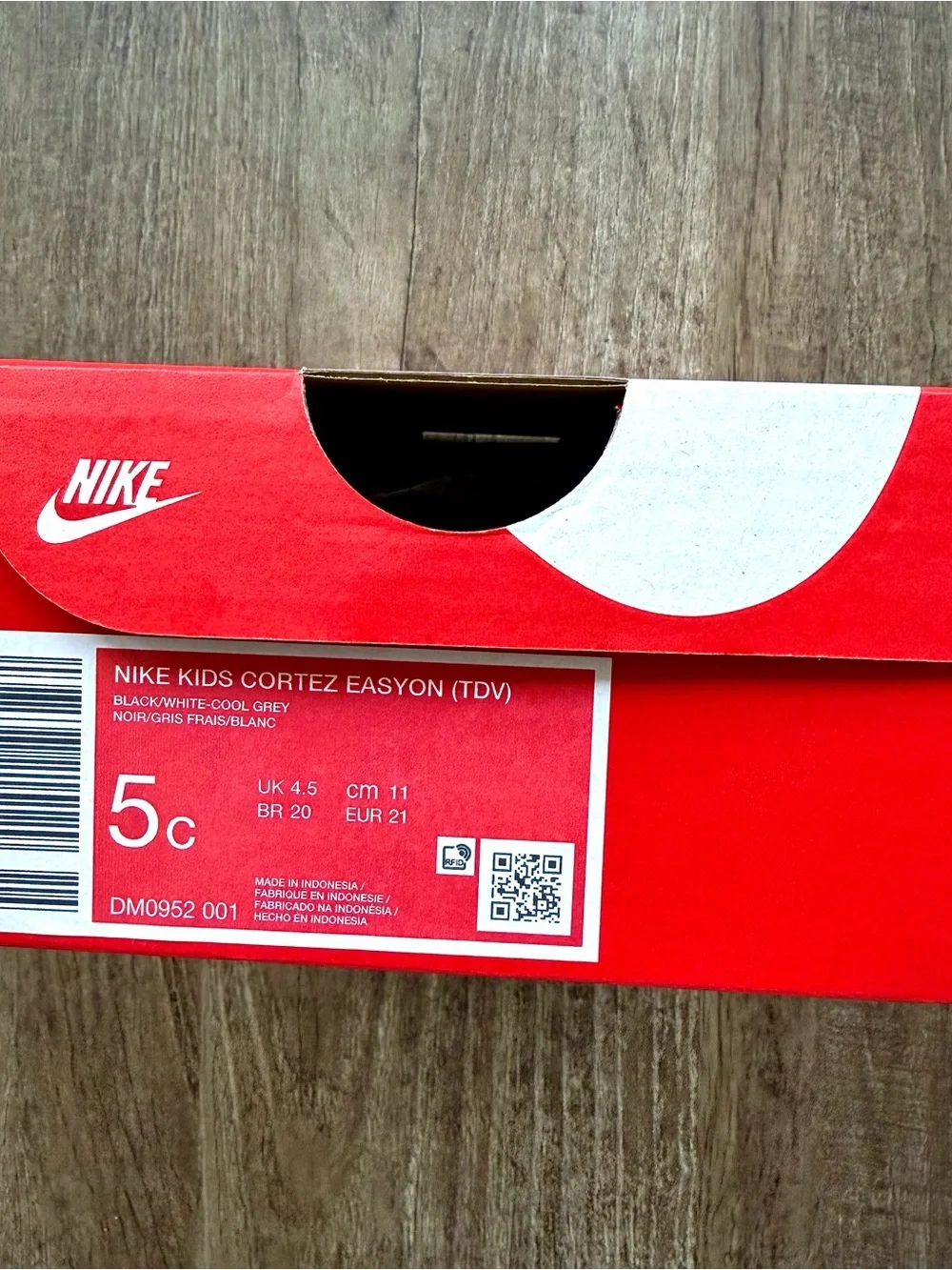 Nike Kids Cortez EasyOn TDV Black White 5C DM0952-001